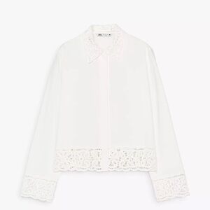 NWT Zara ZW Collection Crochet Shirt Small